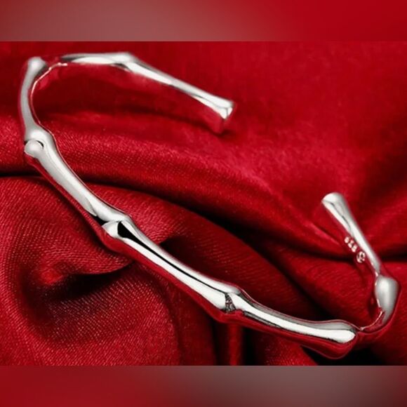 925SS BAMBOO STYLE BANGLE - Picture 1 of 4